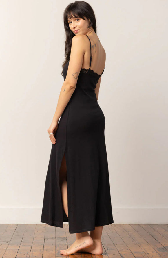 Felice Organic Cotton Gown with Lace Trim - Romantiques