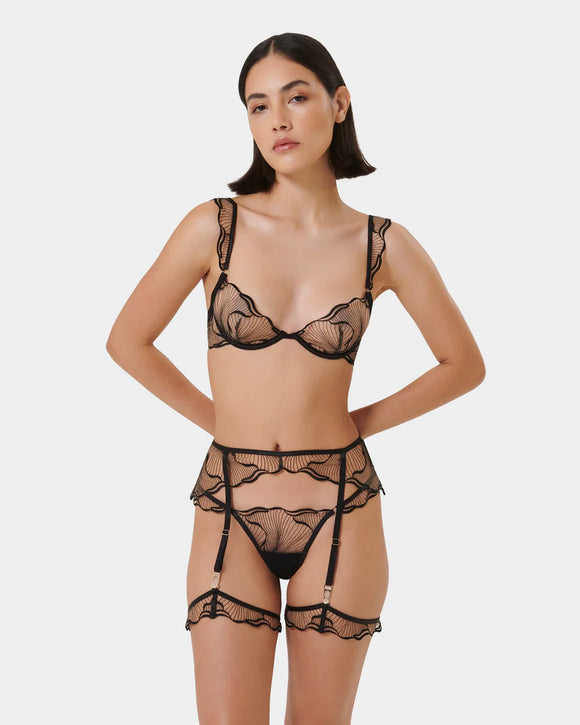 Marabel Wired Bra in Black/Sheer