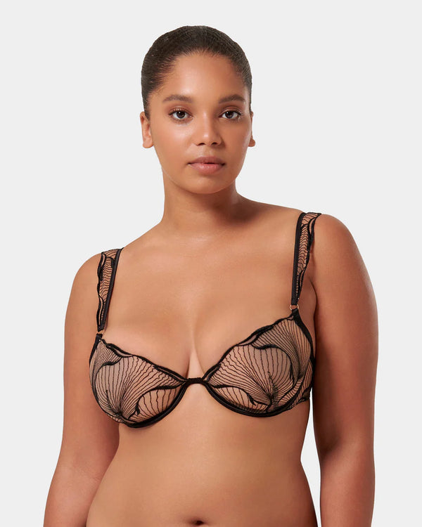 Marabel Wired Bra in Black/Sheer