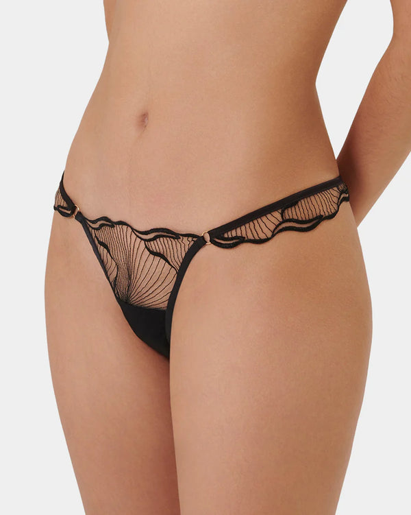 Marabel Thong in Black/Sheer