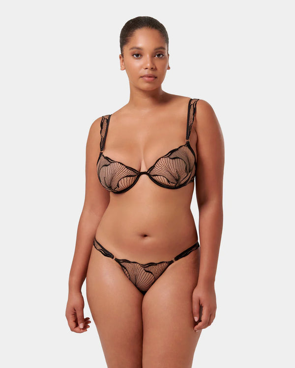 Marabel Thong in Black/Sheer