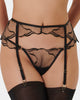 Marabel Garter Belt in Black/Sheer