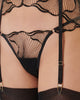 Marabel Garter Belt in Black/Sheer