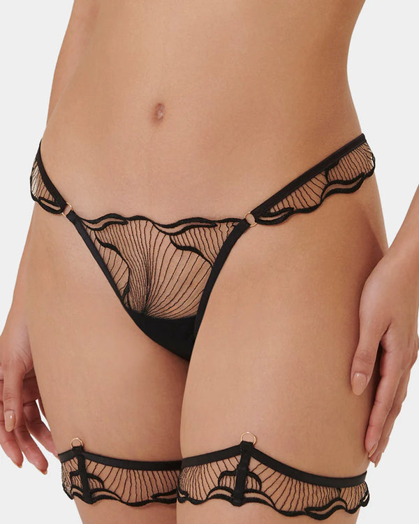 Marabel Detachable Thigh Garters in Black/Sheer