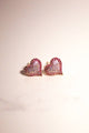 Queen of Hearts Studs in Pink