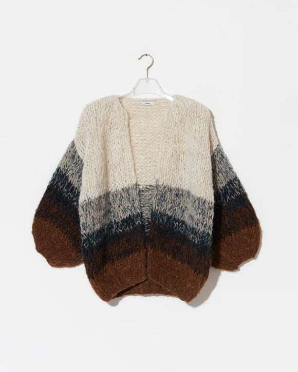 Maiami alpaca big cardigan in brown ombré