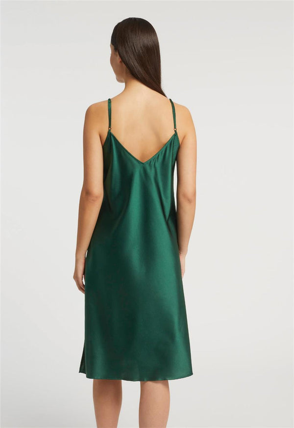 V-Neck Silk Chemise with Pockets