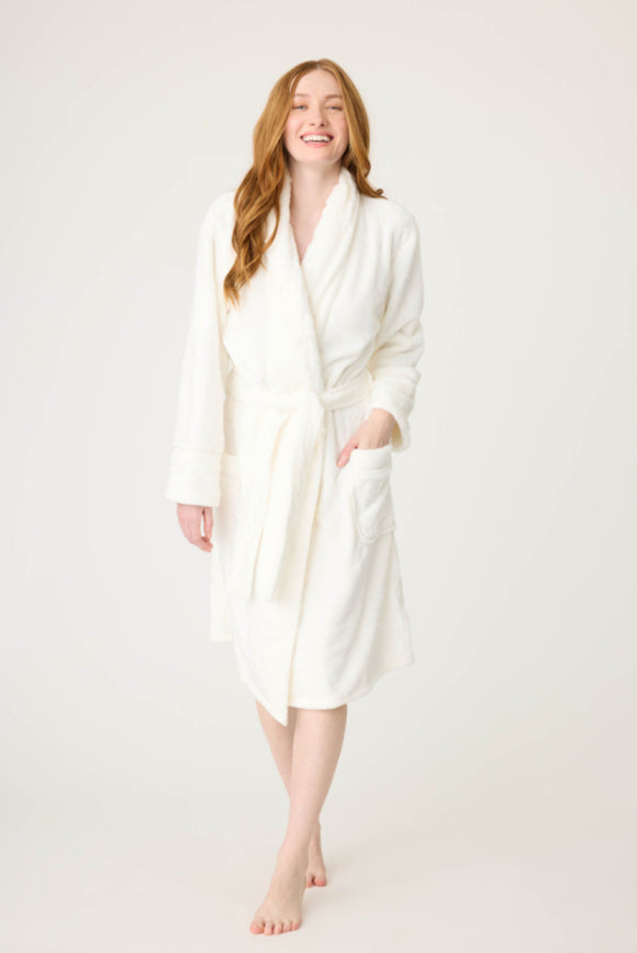 Luxe Plush Robe in Ivory