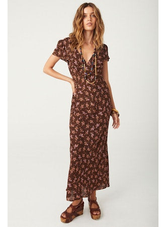 Spell Melody Bias Maxi Dress in Antique Walnut