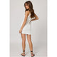 Wide Rib High Neck Mini Dress in White