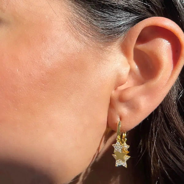 All Star Huggies Charm Dangle Earrings - Romantiques