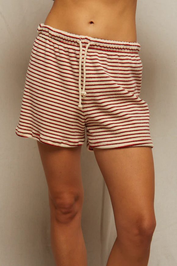 Jace loop terry stripe short poppy stripe - Romantiques