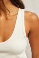 Maria V-Tank In Bright Ivory - Romantiques