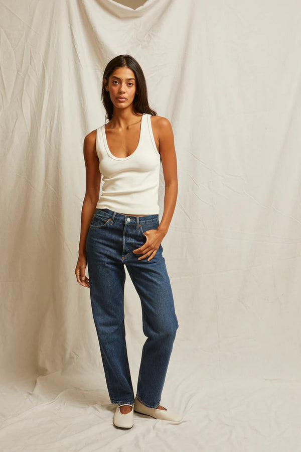 Maria V-Tank In Bright Ivory - Romantiques
