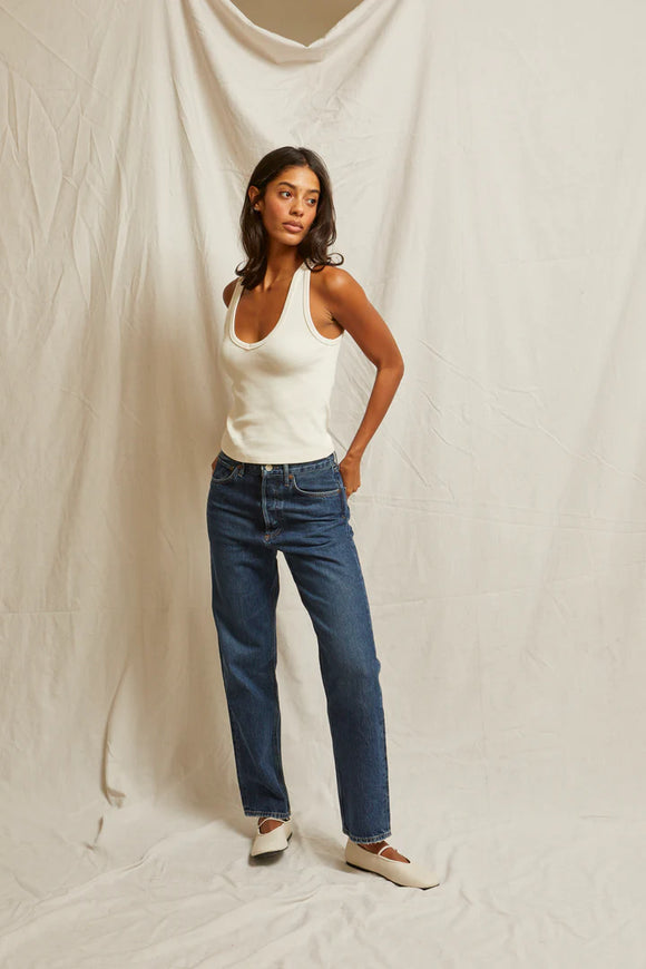 Maria V-Tank In Bright Ivory - Romantiques