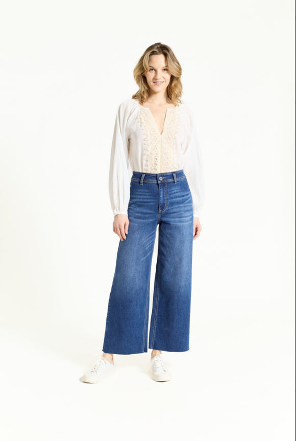 Oat NYC Wide Leg Trouser in Audre Dark