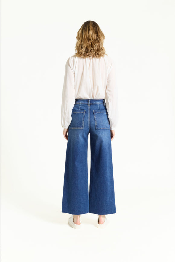 Oat NYC Wide Leg Trouser in Audre Dark