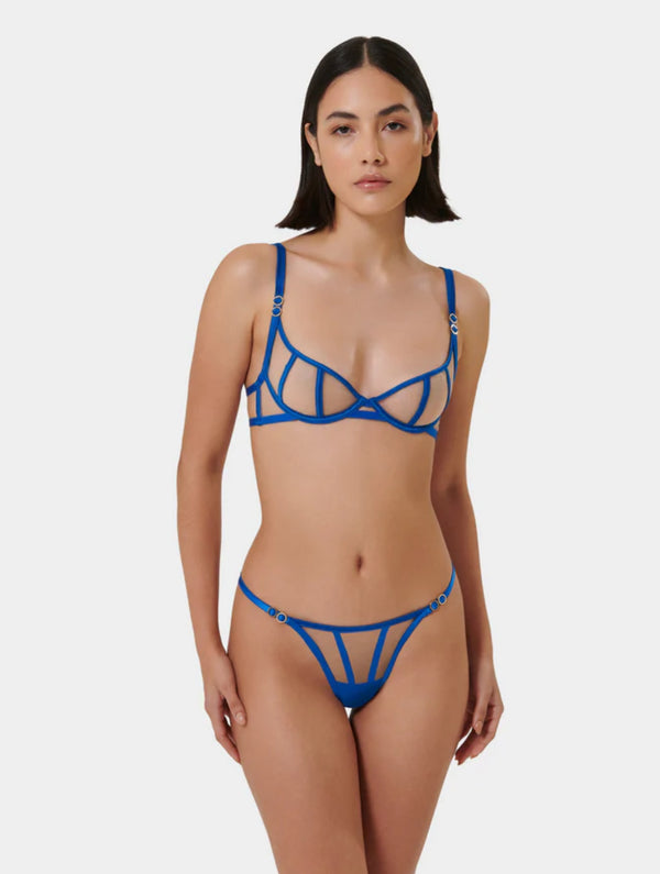 Etta Thong in Egyptian Blue/Sheer