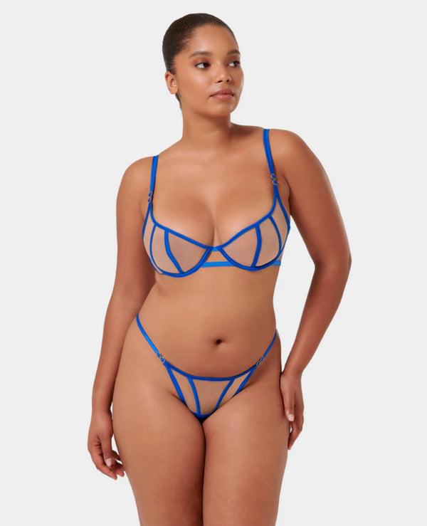 Etta Wired Bra in Egyptian Blue/Sheer