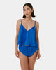 Faye Luxury Satin Cami Top and Short Set Egyptian Blue