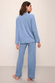 Eberjey Gisele Long PJ Set in Wedgewood Blue & Ivory