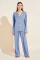 Eberjey Gisele Long PJ Set in Wedgewood Blue & Ivory