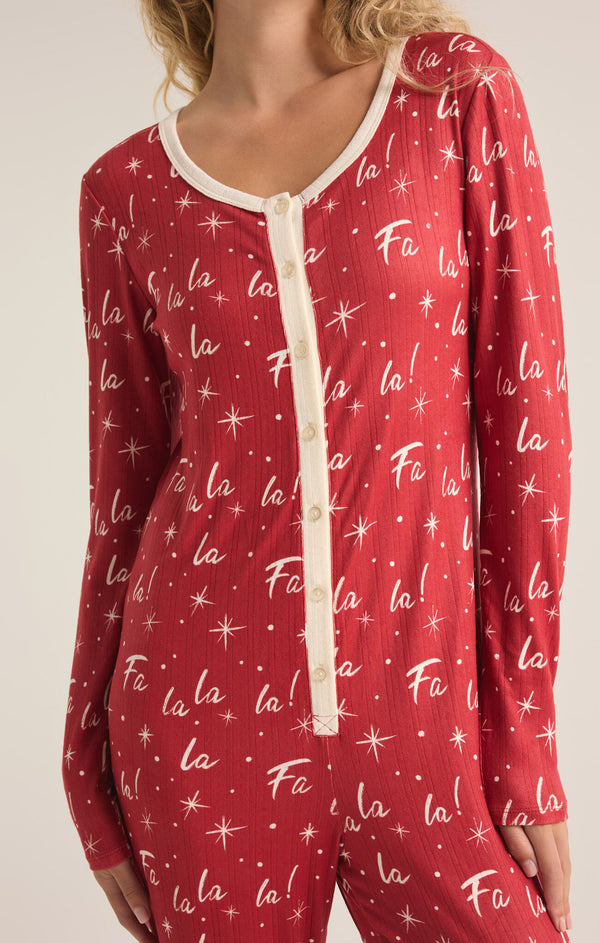 Fa La La Onesie in Haute Red