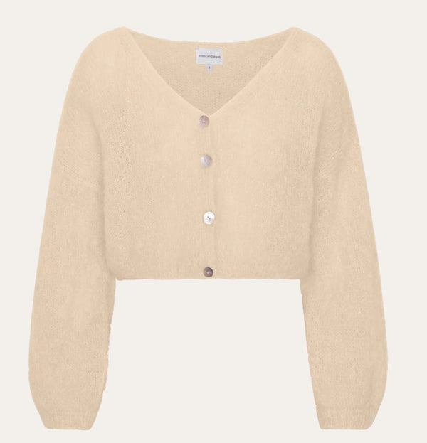 Cornelia Cropped Cardigan in Almond