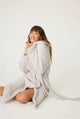 Teddy Bear Plush Robe in Grey