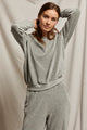 Stella Velour Crewneck Sweatshirt In Heather Grey