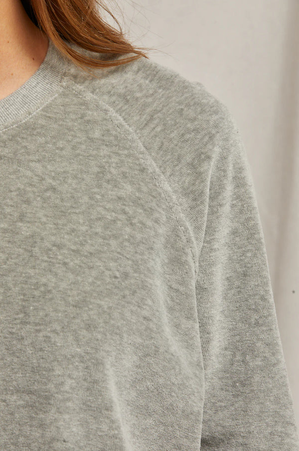 Stella Velour Crewneck Sweatshirt In Heather Grey