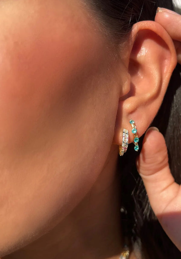 Floating Paraiba Huggies in 14k Gold Vermeil