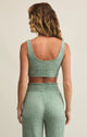 Zoe Rib Tank in Botanical Green