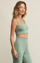 Zoe Rib Tank in Botanical Green