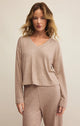 Valentina Long Sleeve Rib Top in Pebble Moon