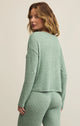 Valentina Rib Long Sleeve Top in Botanical Green