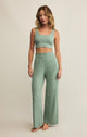 Dawn Smocked Rib Pant in Botanical Green