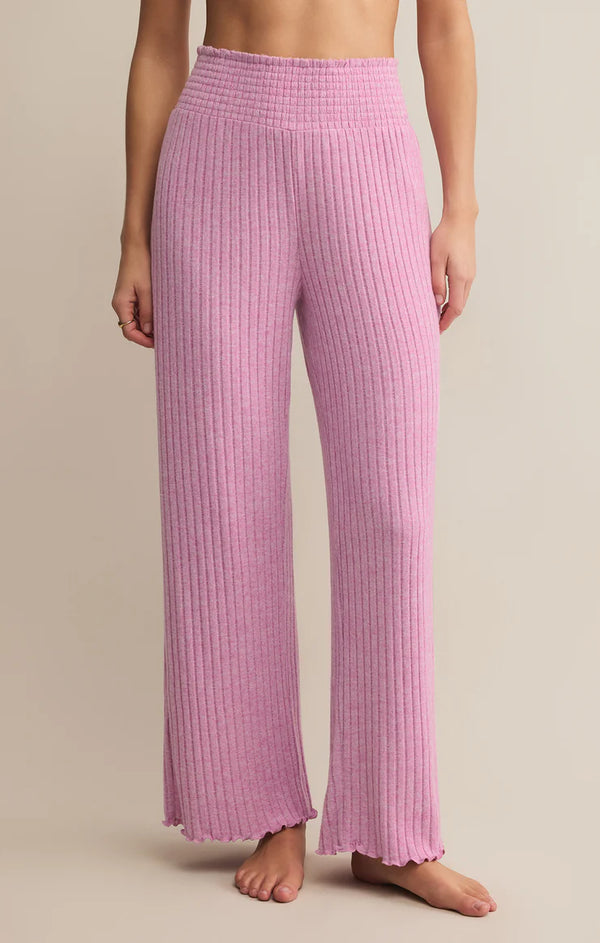 Dawn Smocked Rib Pant in Violet Gem