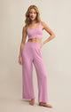 Dawn Smocked Rib Pant in Violet Gem