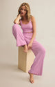 Dawn Smocked Rib Pant in Violet Gem