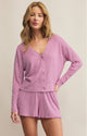 Mara Long Sleeve Cardigan in Violet Gem