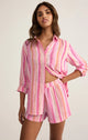 Saturdays Stripe Gauze Shirt in Pink Multi - Romantiques