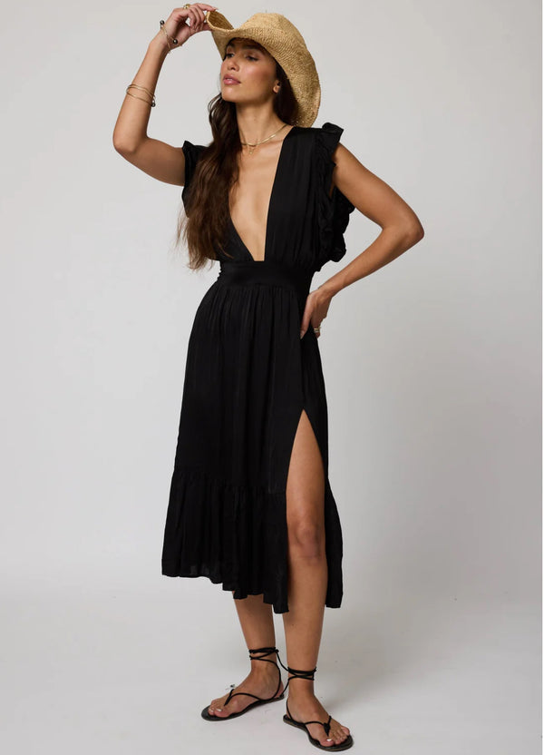 Jessie Midi Dress in Black 