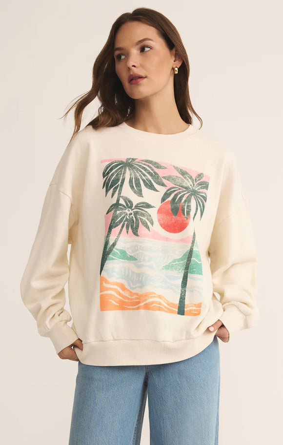 High Tide Sunday Sweatshirt in Sea Salt - Romantiques