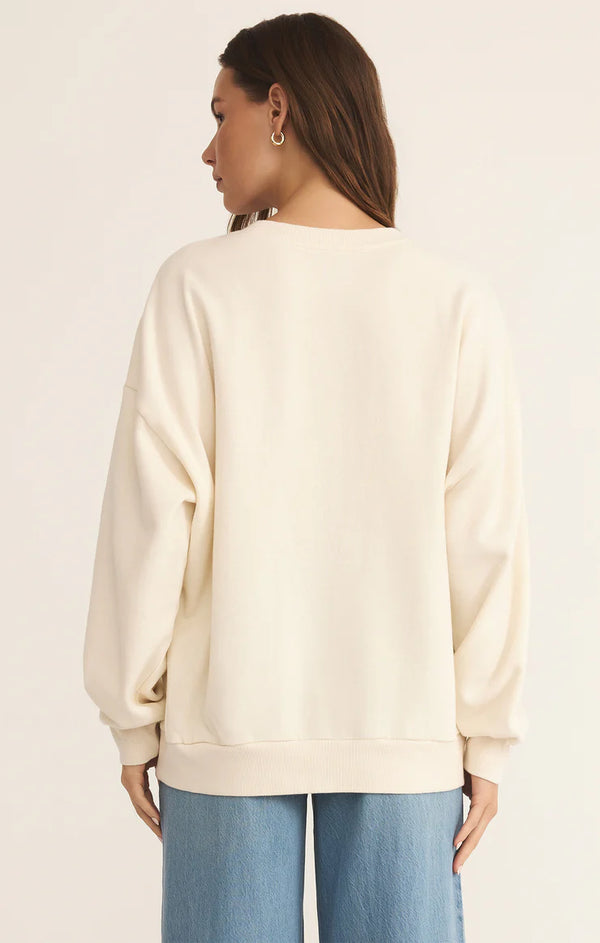 High Tide Sunday Sweatshirt in Sea Salt - Romantiques