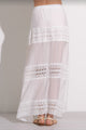 Mari Crochet Maxi skirt in White