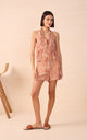 Cupuaçu Lagoon Print Blouse In Terracotta - Romantiques