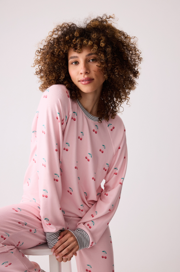 Life is Sweet as Cherries PJ Set in Ballet Pink