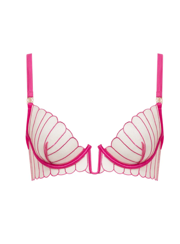 Imogen Sheer Demi Cup in Fuchsia Pink/Sheer