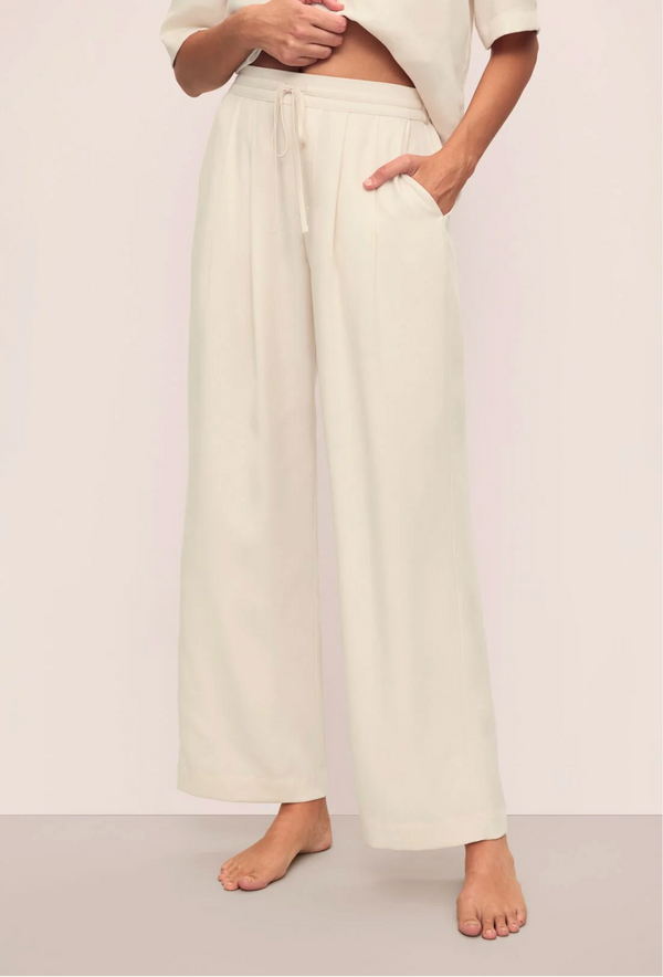 Tencel Woven Relaxed Pant in Ecru - Romantiques